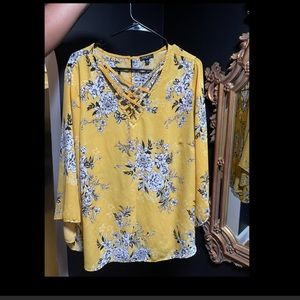 Sami & Jo plus size mustard yellow shirt